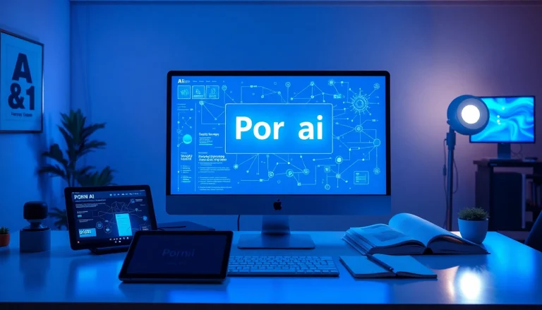 AI-generated concept of porn ai in a digital workspace showcasing innovative technology.