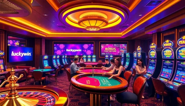 Experience the thrill of online gambling with https://luckywin.vin/, showcasing vibrant casino tables and engaging gameplay.