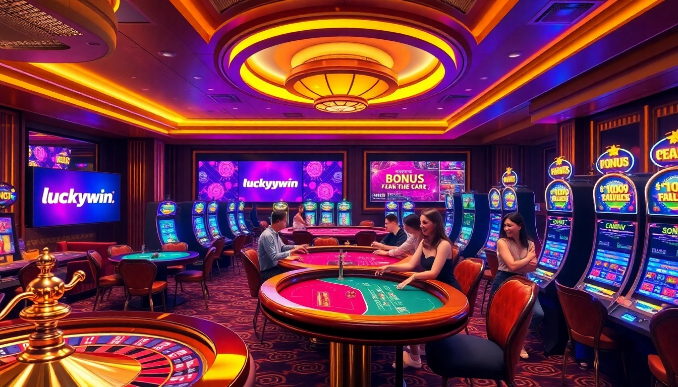 Experience the thrill of online gambling with https://luckywin.vin/, showcasing vibrant casino tables and engaging gameplay.
