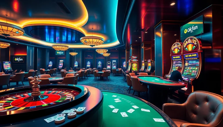 Experience dynamic gambling at Okfun with luxurious casino settings and engaging games.