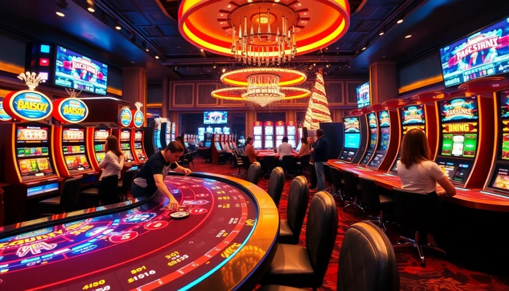 Jouer à casino en ligne 2026 avec une ambiance festive et des jeux animés.