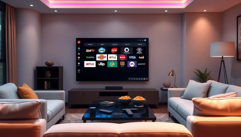 Experience seamless entertainment with Iron TV Pro in a modern living room setup.