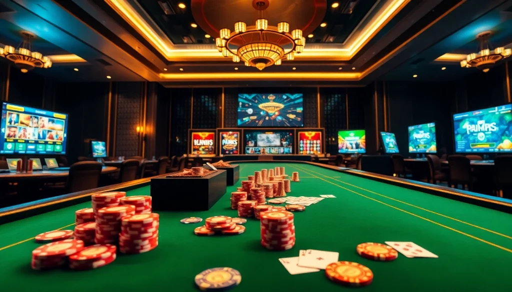 Jouer au meilleur casino en ligne avec une table de jeu animée pleine de couleurs.