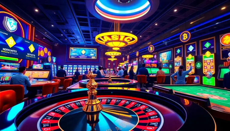 Enjouez à des jeux de casino crypto dans un environnement coloré et animé.