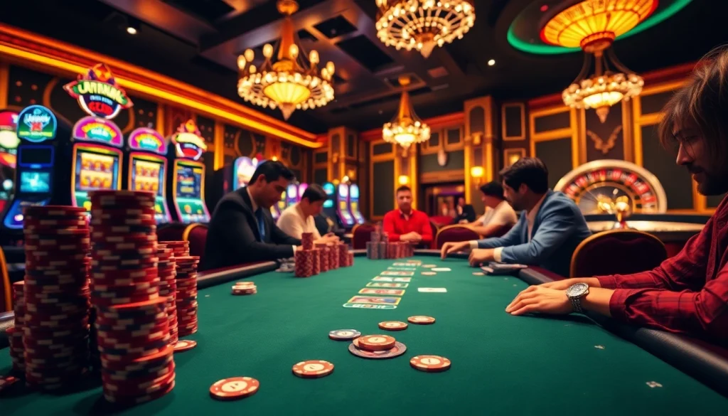 Join an exhilarating game at 32wincasino.com with players at a high-stakes poker table.