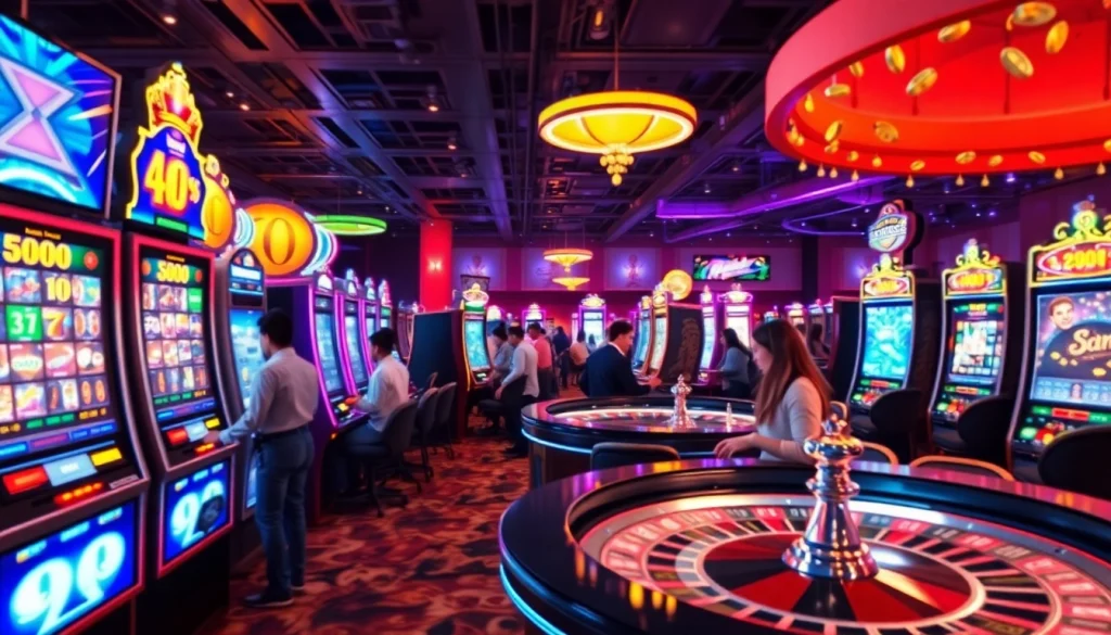 Découvrez l'excitation des jeux de casino en ligne 2026 dans une scène animée.