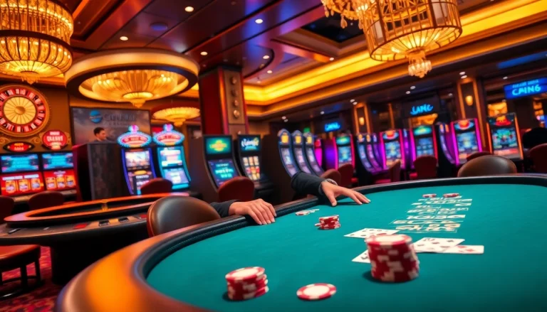 Experience the thrill of winning at CM88 with an exciting casino scene featuring poker and roulette.