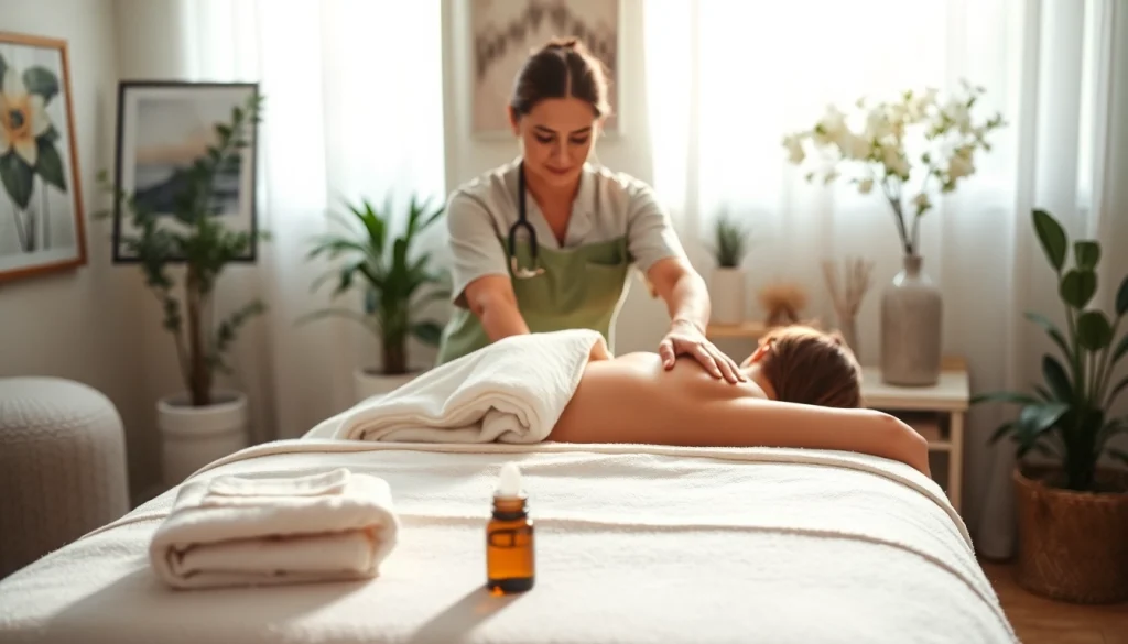 숙련된 테라피스트가 편안한 마사지를 제공하는 동탄출장마사지의 여유로운 풍경