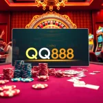 Players enjoying a thrilling game at QQ88 casino tables with colorful chips and cards.