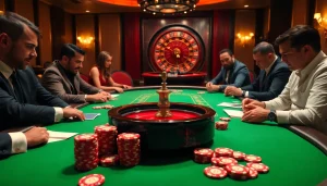 Experience MM88 Bets with players at an upscale poker table, showcasing vibrant chips and engaging strategy.