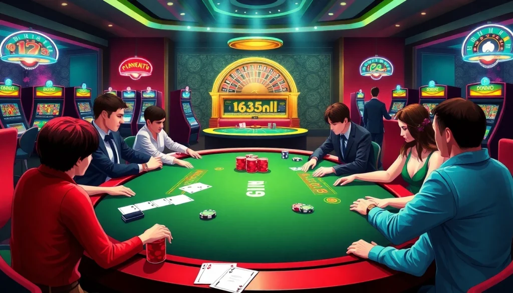 Experience the excitement of winning at ps99seo.com with vibrant casino visuals featuring poker and roulette.